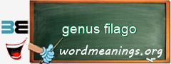 WordMeaning blackboard for genus filago